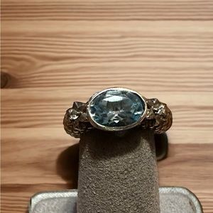 Blue Topaz Solid Sterling Silver Ring
